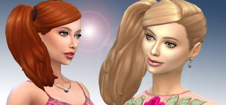Side Ponytail Custom Content Preview - Sims 4