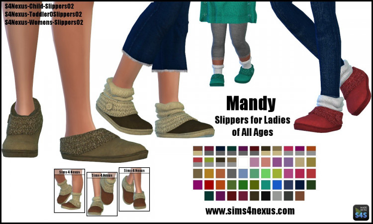 Mandy Slippers for The Sims 4