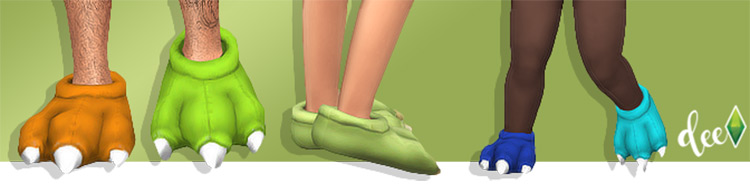 Monster Slippers - Cute Sims 4 CC