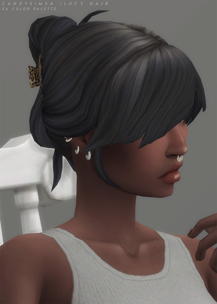 sims 4 bun with bangs