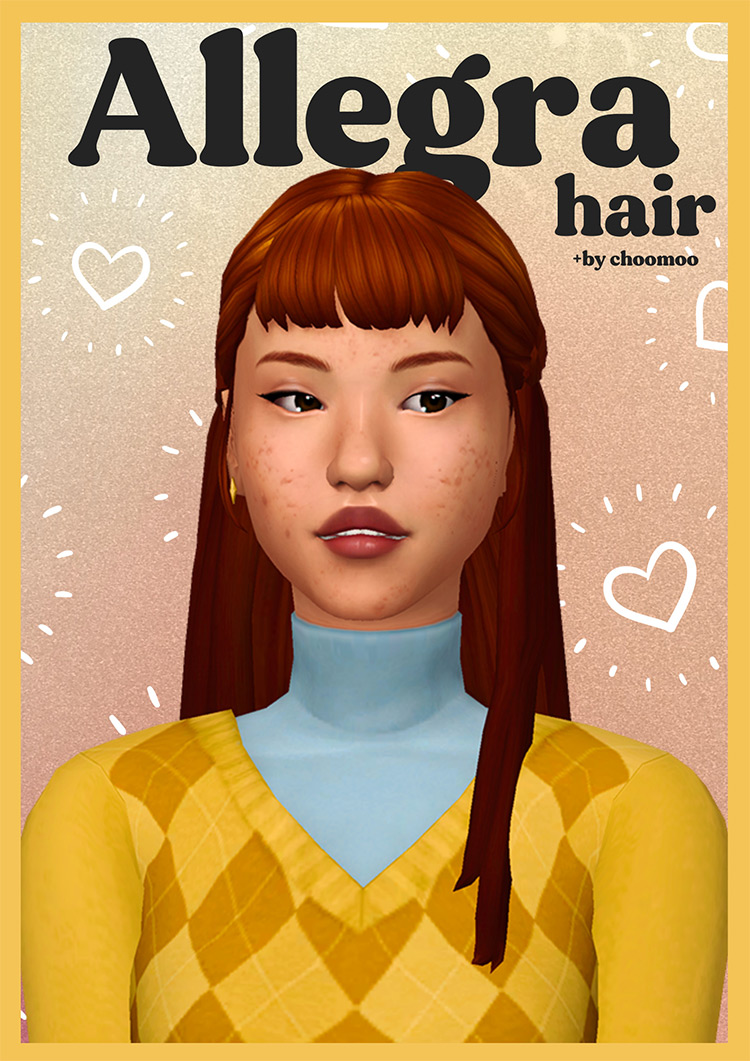 sims 4 cc short bob hair with bangs that has spiky ends