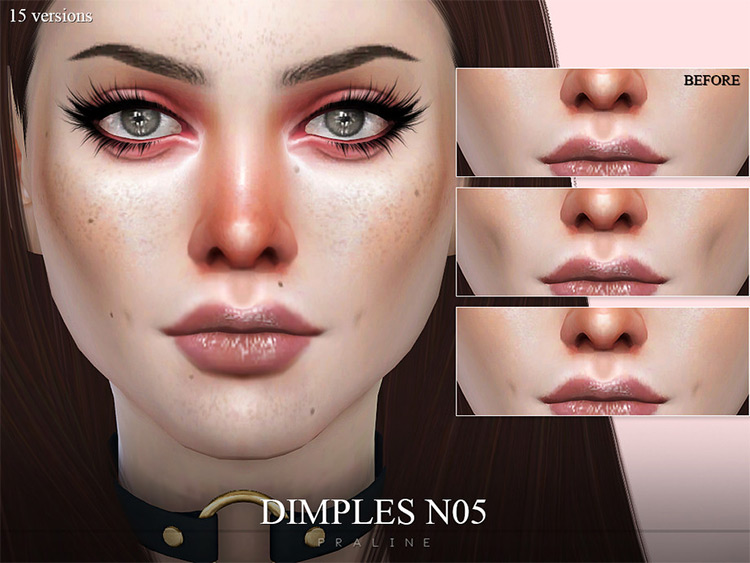 Lower cheek dimple set for Sims 4
