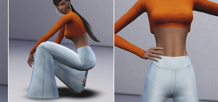 Baby blue flare pants for girls - Sims 4 CC