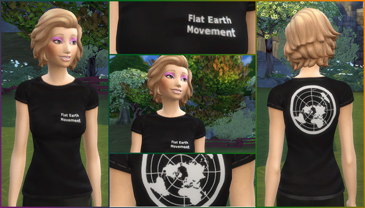 Flat Earth Movement T-Shirt CC in Sims 4