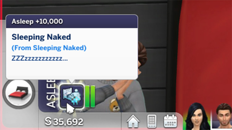 Sleep Naked Mod for The Sims 4