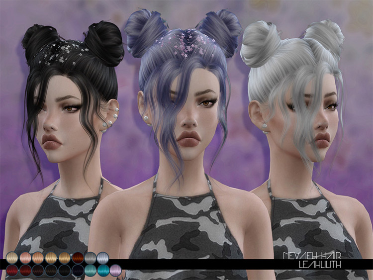 Sims 4 Cc Space Buns Long Hair Andklo 5131