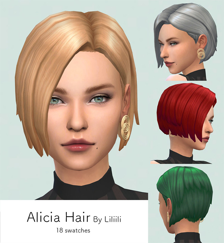 Short Professional-looking hairdo for women - Sims 4 CC