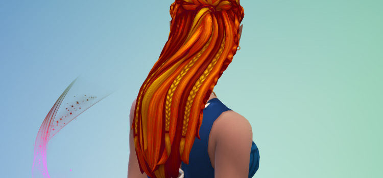 Sims 4 multicolored braided hairdo - CC preview