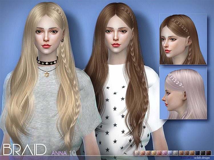 sims 4 mm two braids hair