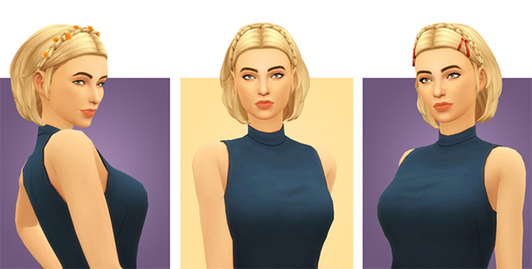 Zelda style hair with braids - Sims 4 CC