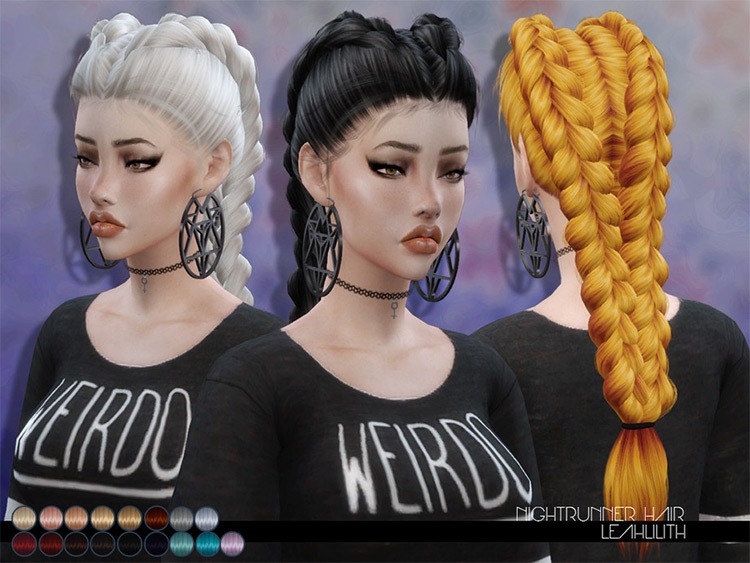 Crazy long braids custom Sims4 hair CC