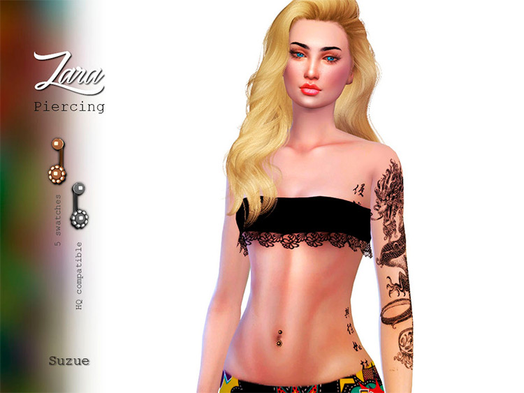 Zara Belly Piercing CC for The Sims 4