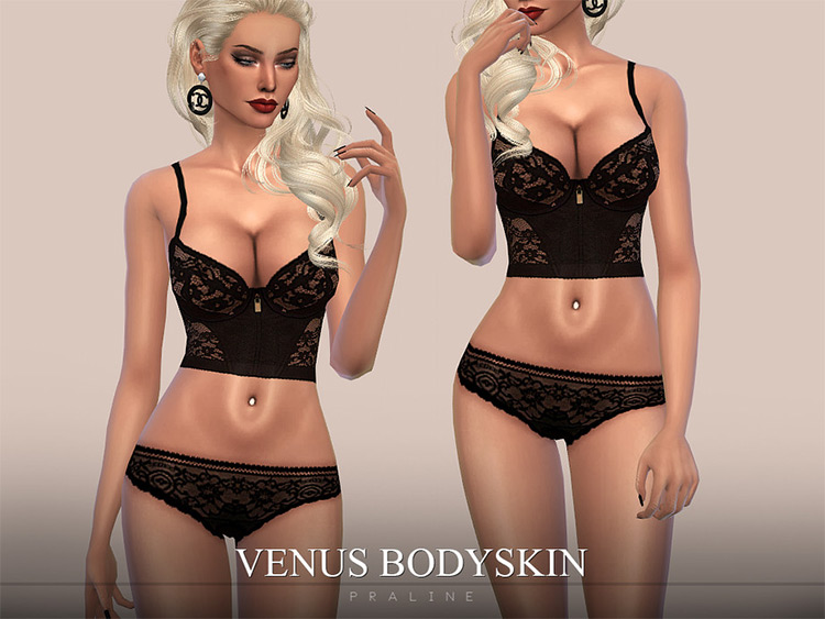 Venus Skin CC with navel bellybutton ring - Sims 4