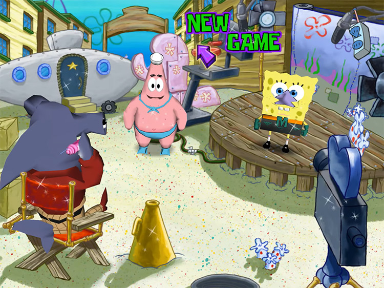 New game menu screenshot - SpongeBob SquarePants: Lights, Camera, PANTS!