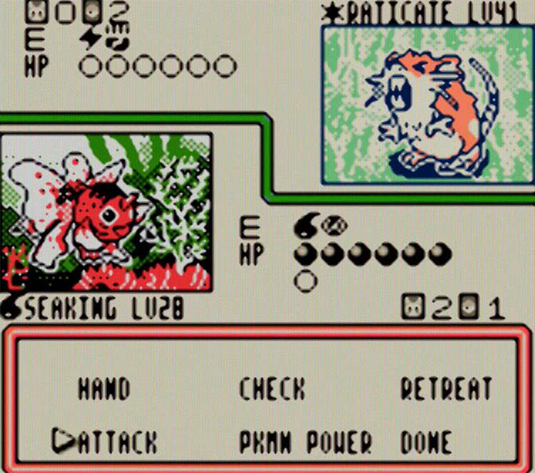 Pokémon Trading Card Game GBC battle screenshot