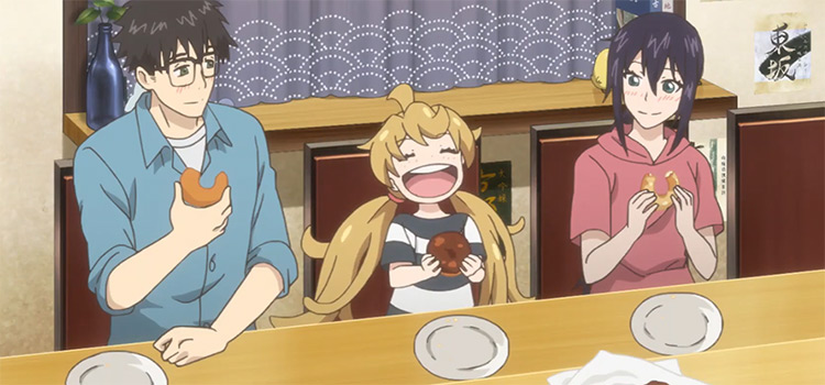Sweetness and Lightning anime dinner screenshot