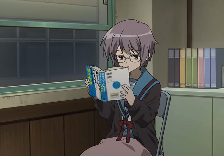 Yuki Nagato reading a book
