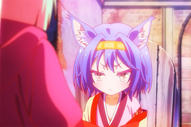Cute anime girl purple hair