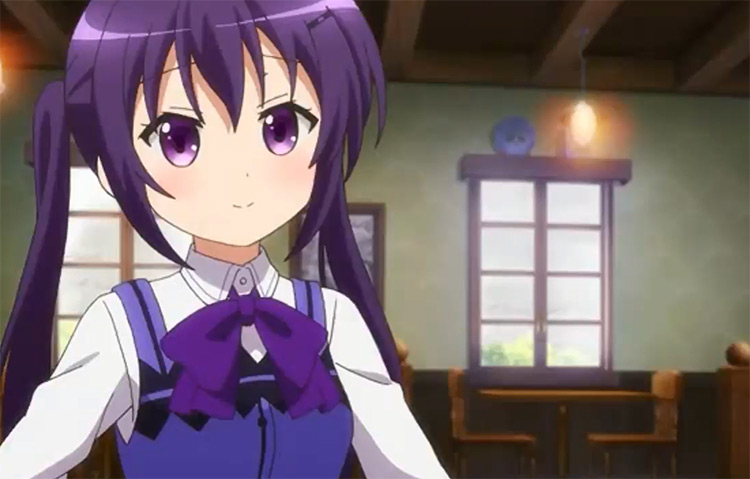 Cute anime girl with purple hair Rize Tedeza