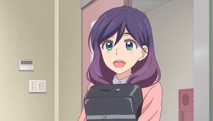 anime girl with purple hair from old anime