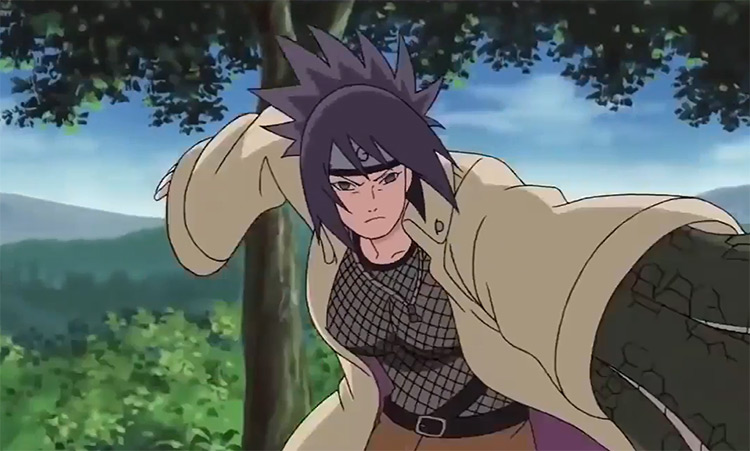 Anko battling in Naruto anime.