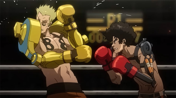 Boxing match in Megalo Box Anime