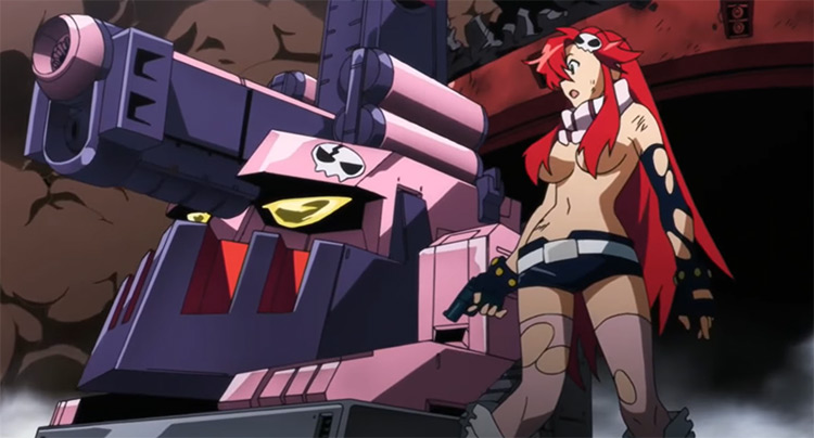 Red haired girl with a gun - Gurren Lagann Screenshot