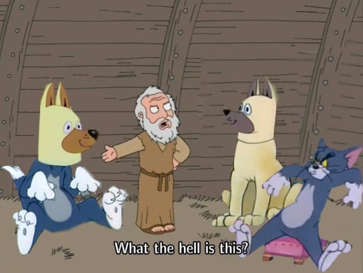 Tom and dog Family Guy, Tom & Jerry meme crossover