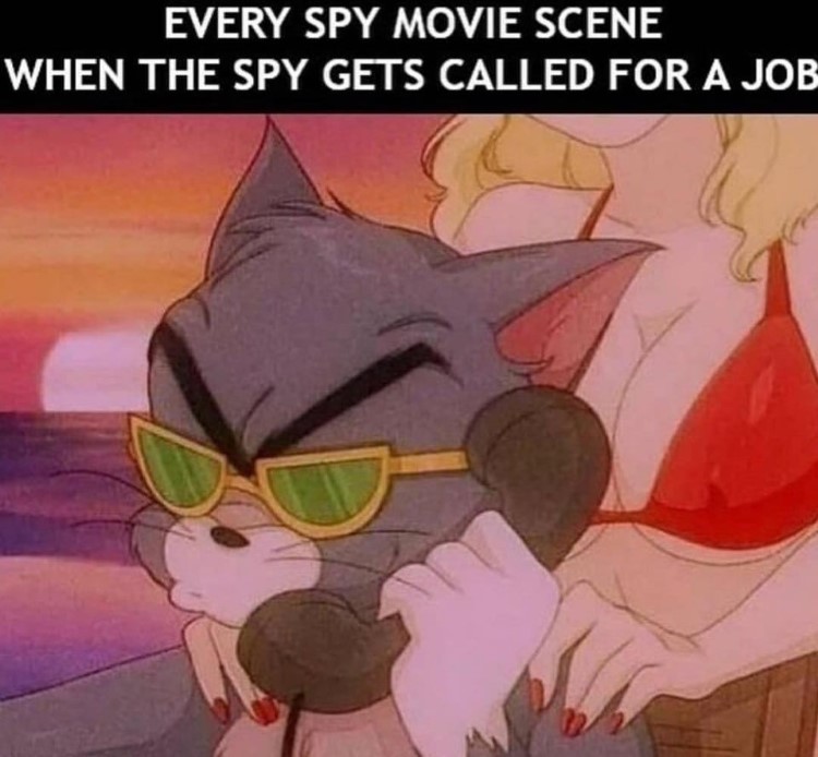 Every spy movie - Tom on phone meme