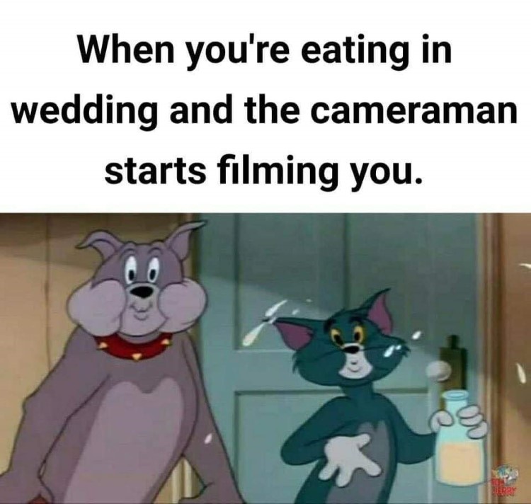 Cameraman starts filming at wedding meme