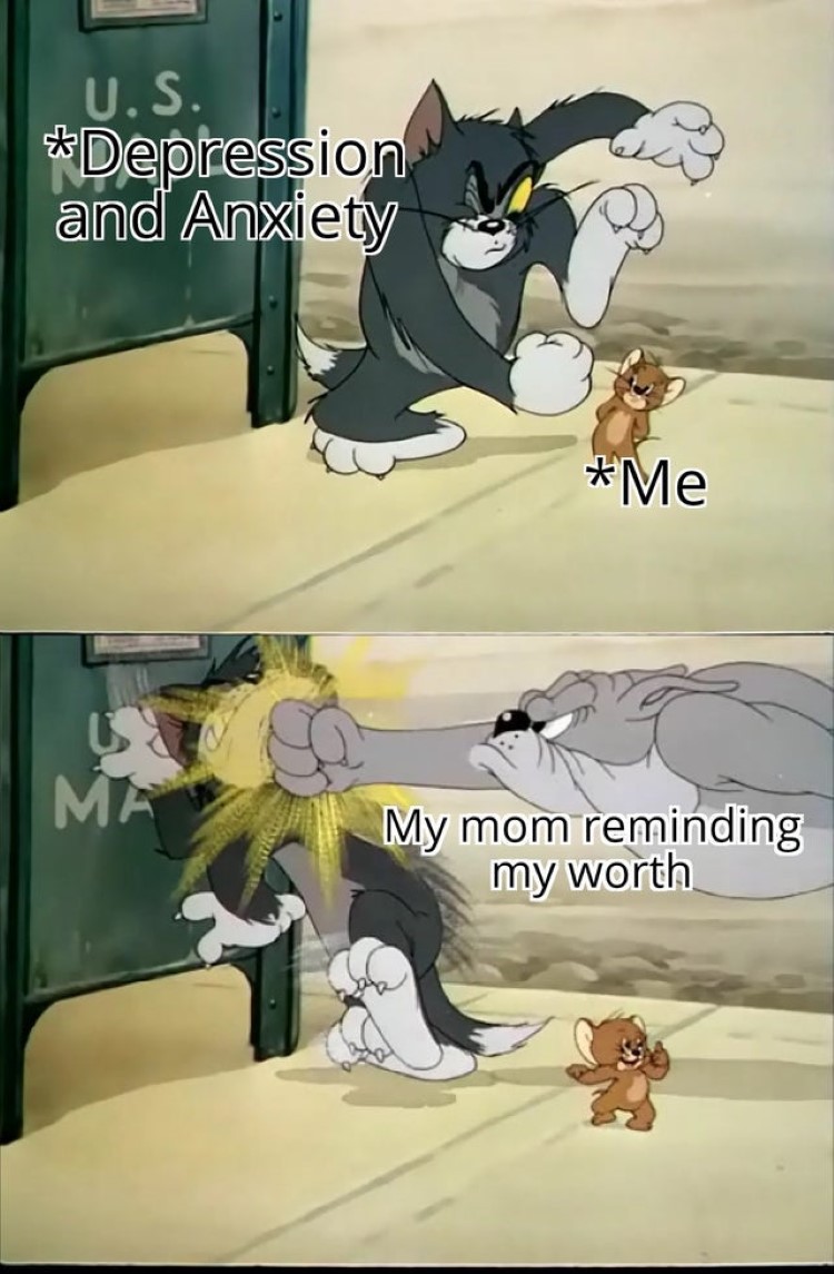 Depression/anxiety Tom Jerry meme