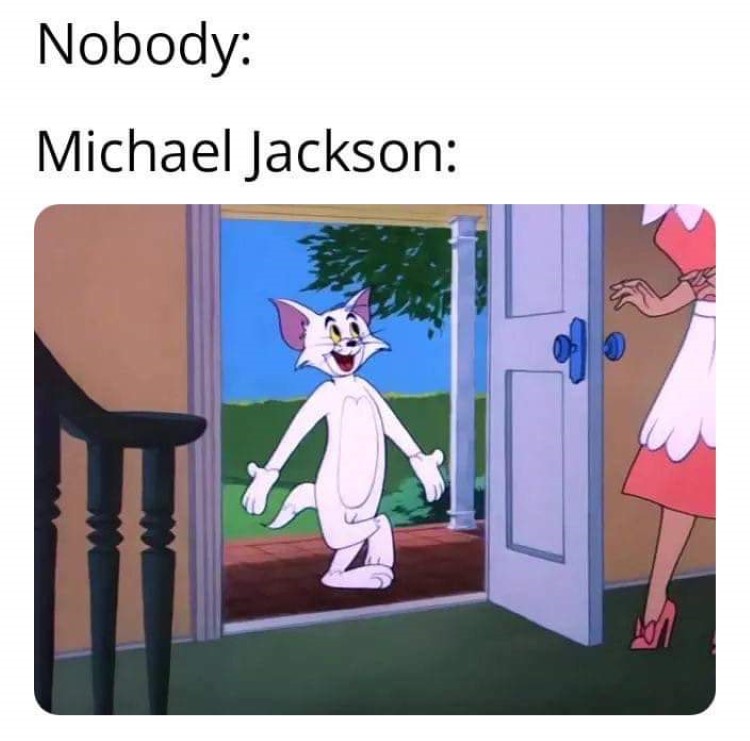 Michael Jackson as Tom the Cat cartoon meme