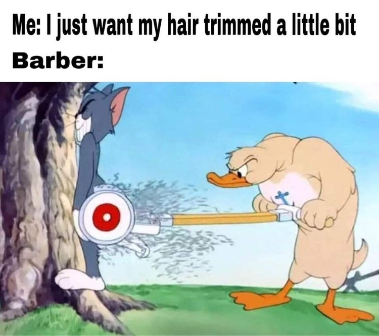 Barber trimming Tom meme