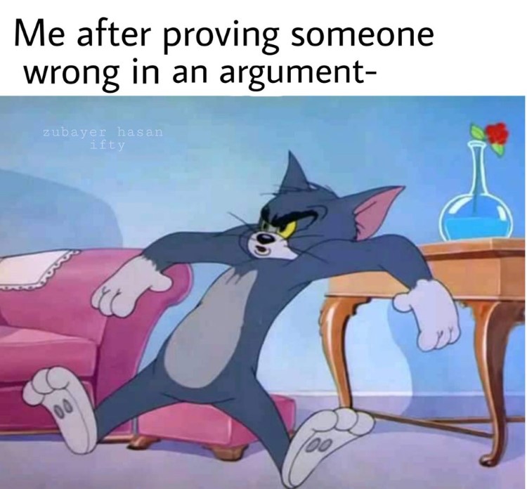 Proving someone wrong in argument meme