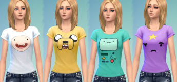 Sims 4 CC - Adventure Time T-shirts for girls