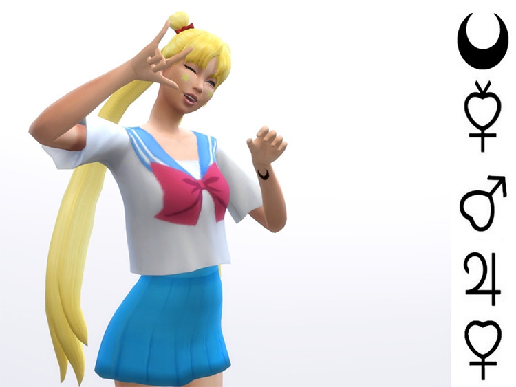 Sailor Scout Tattoos for The Sims 4