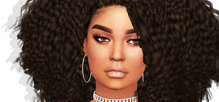 Female curly hair afro-style hairdo - TS4