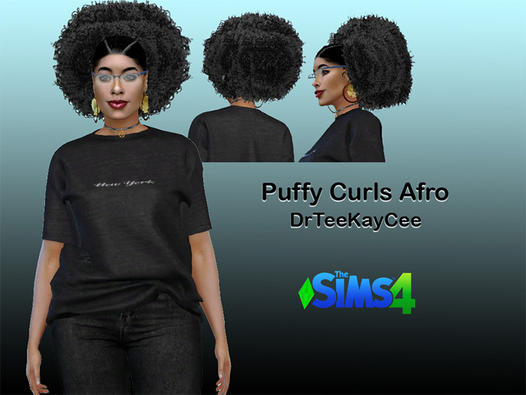 Puffy Curls Afro for The Sims 4