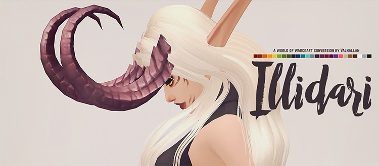 Illidari: World of Warcraft Demon Hunter Horns by Valhallan Sims 4 CC