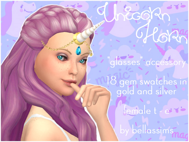 Unicorn Horn CC for Sims 4 by Bellassims
