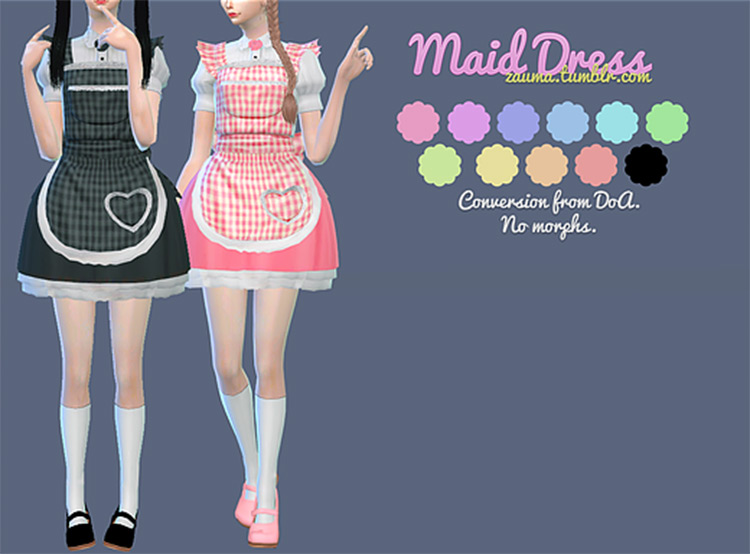 Cute maid dress outfits CC