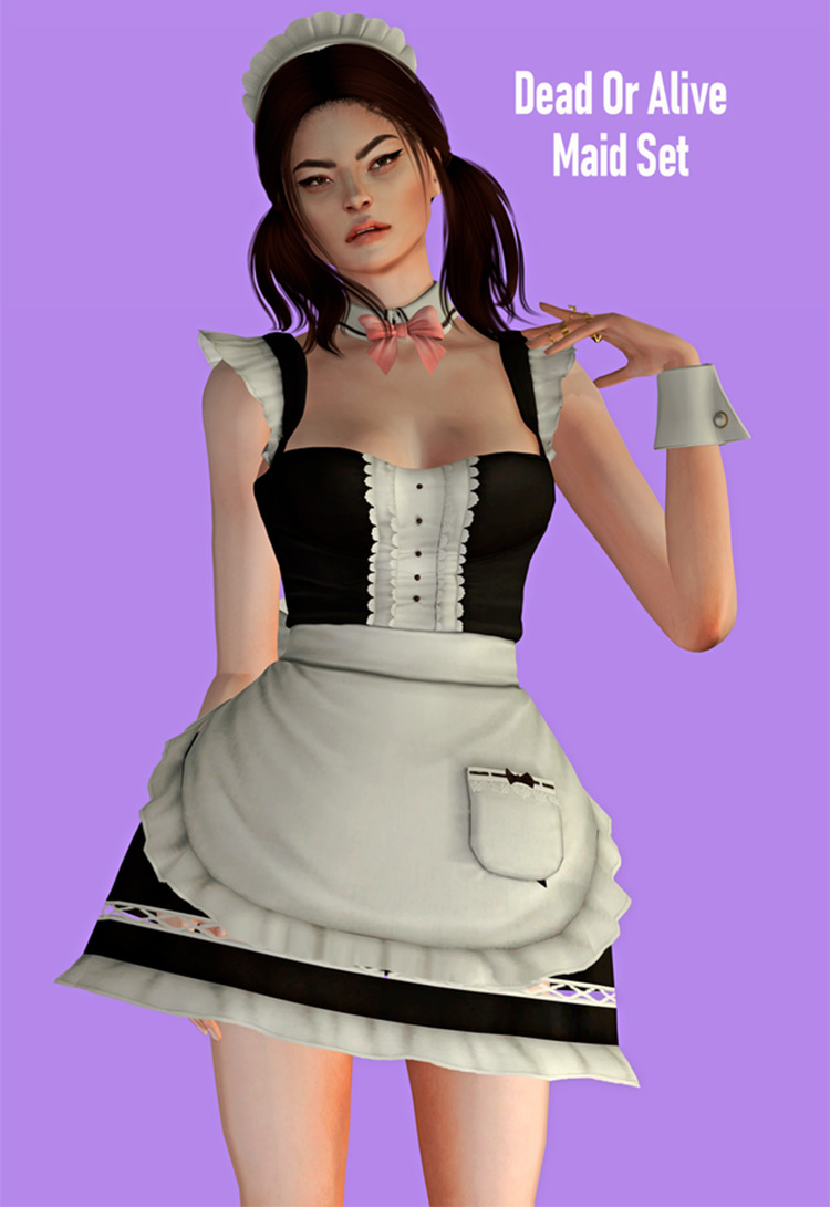 Dead or Alive themed outfit - Sims 4 Maid CC