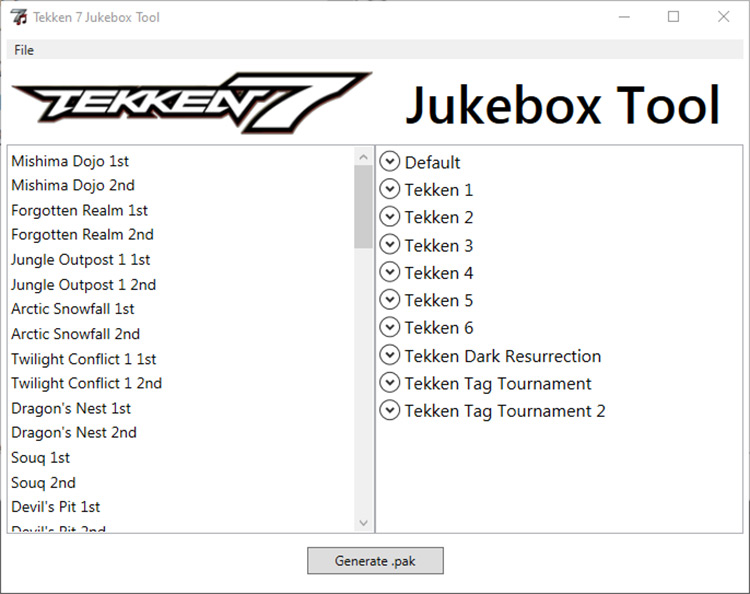 Tekken 7 Jukebox Tool Mod