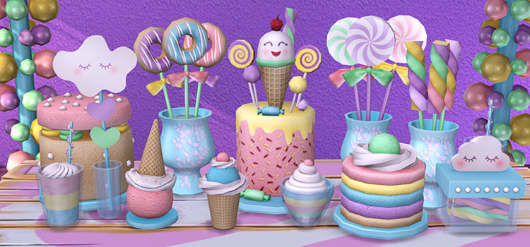 TS4 Sweets Decor Items Preview