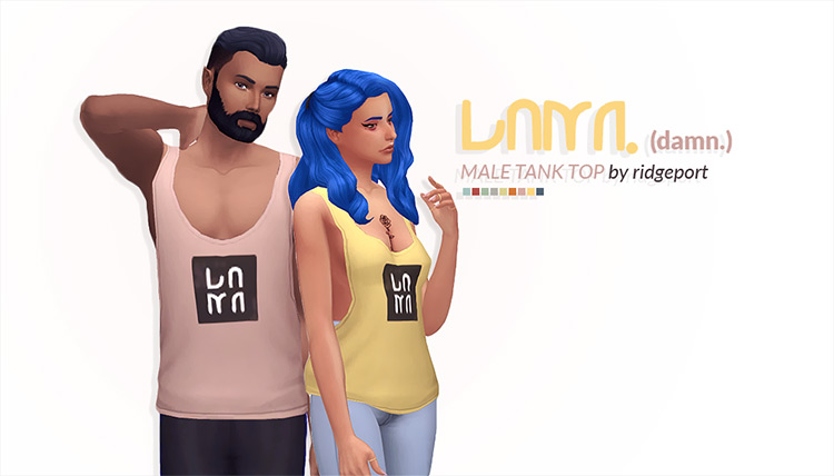 Damn Male Tank Tops for The Sims 4