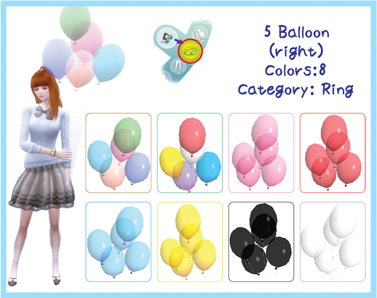 Accessory Balloons & Poses for The Sims 4