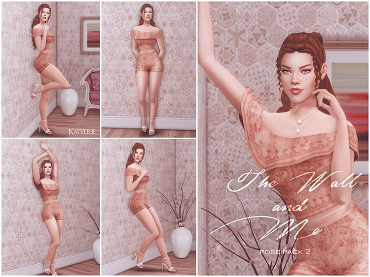 The Wall and Me Pose Pack #2 / The Sims 4