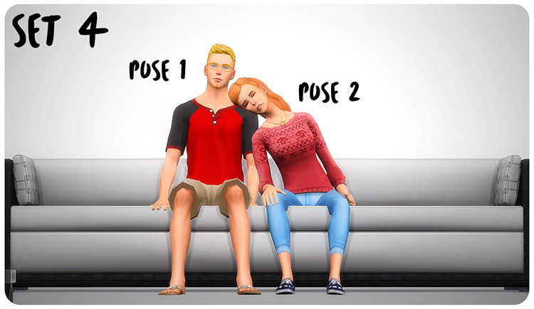 Couples Couch Pose Pack / The Sims 4