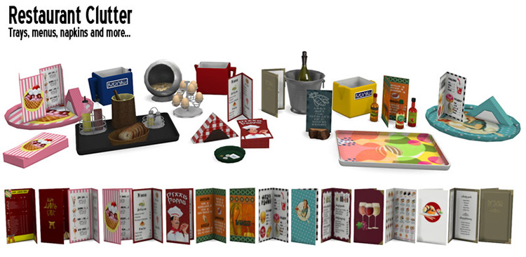 Restaurant Clutter CC Pack for The Sims 4