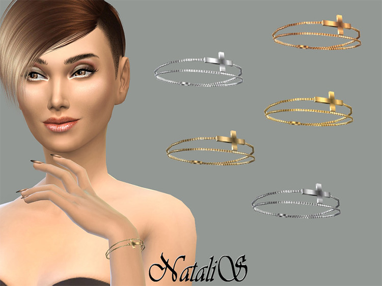 Cross Chain Bracelet for The Sims 4